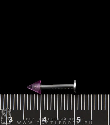 Лабрет Сталь с Акриловым Шипом (фиолетовым) 1,6 х 10 х 4