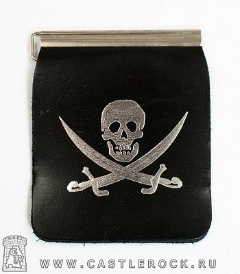 зажим для денег череп и сабли
