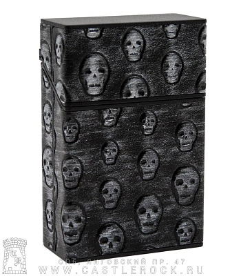 бокс для сигаретной пачки черепа (металлик)