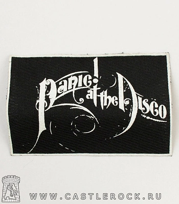 нашивка panic! at the disco (белая надпись)