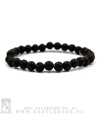 браслет из натурального камня вулканическая лава (6 мм)