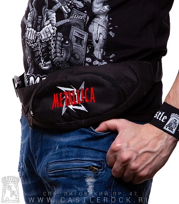 сумка на пояс с вышивкой metallica (лого большое)
