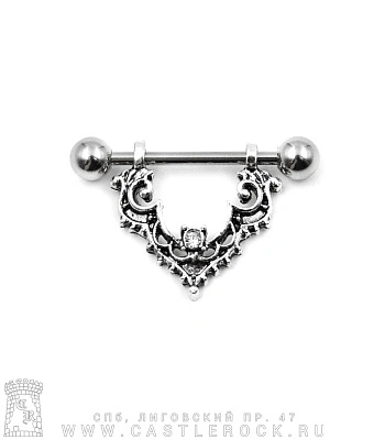 Штанга Сталь Диадема (страз прозрачный) 1,6 х 19 х 5/5