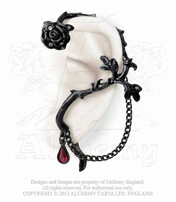 серьга кафф alchemy gothic (алхимия готик) e276 rose of passion