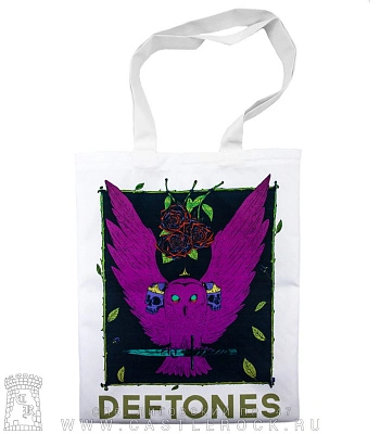 сумка шоппер deftones (белая, большая)