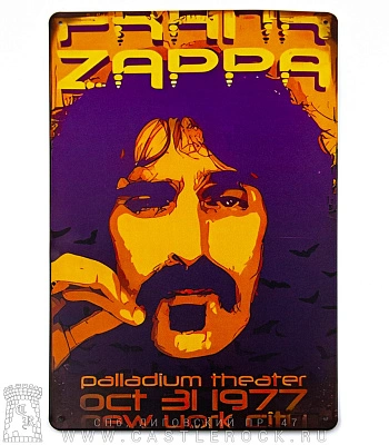 табличка frank zappa "palladium theater oct 31 1977 new york city"