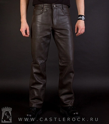 штаны кожаные "first" классические (коричневые)