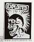 нашивка exploited (лого череп белое, негатив)