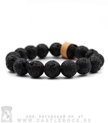 браслет из натурального камня вулканическая лава (12 мм)