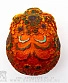 статуэтка череп резной в цветах (оранжевый)