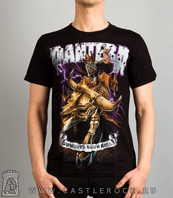 футболка pantera "cowboys from hell" (скелет ковбоя)