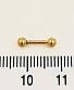 Микроштанга Сталь Золотистая с Шариками 1,2 х 6 х 3/3