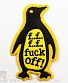 нашивка термо пингвин "fuck off" (вышивка)