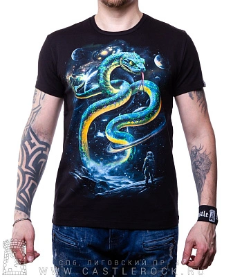 футболка змей космический (светится)