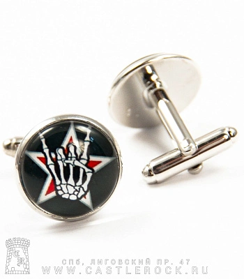 запонки коза в звезде (кисть скелета)