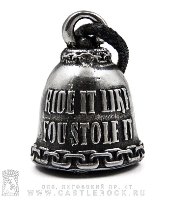 колокольчик-оберег скелет байкера "ride it like you stole it"