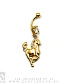 Банан Сталь Золотистый с Шариком и Стразом с Подвеской Лошадь 1,6 х 10 х 5/8