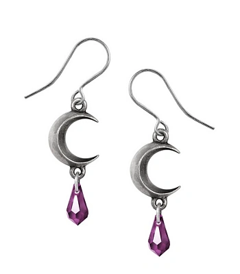 серьги alchemy gothic (алхимия готик) e477a tears of the moon-amethyst
