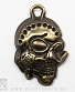 подвес череп с розой (бронзовый)