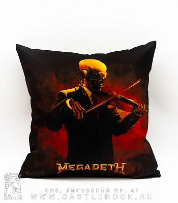 подушка декоративная megadeth vic rattlehead (со скрипкой)