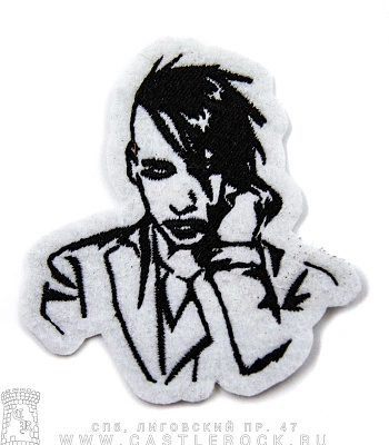 нашивка marilyn manson (белая, вышивка)