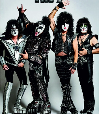 постер тканевый kiss (группа, ч/б)