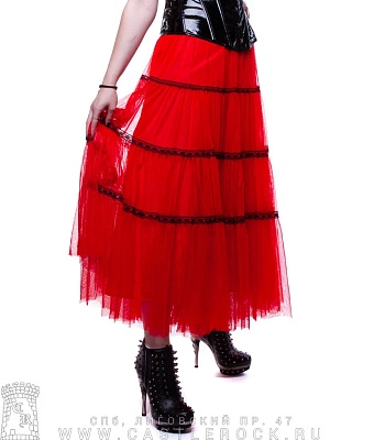 юбка из фатина красная (длинная)