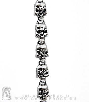 цепь с карабином черепа (плоские, малые)