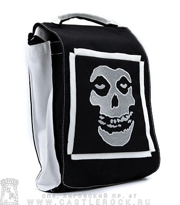 сумка с вышивкой misfits (лого, кант, ч/б)