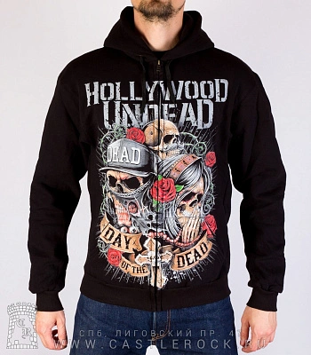 балахон на молнии hollywood undead "day of the dead" (черепа)