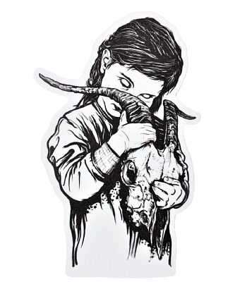 наклейка виниловая bring me the horizon (девочка с черепом козла)