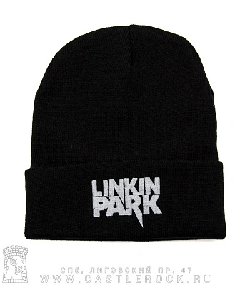 шапка с отворотом и вышивкой linkin park (лого)