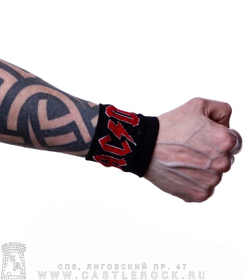 напульсник трикотажный ac/dc (лого красное)