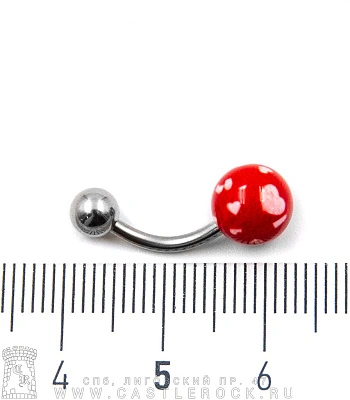 Банан Сталь с Шариками Сердечки (белые на красном) 1,6 х 10 х 5/8