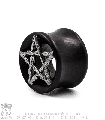 Плаг Дерево с Вставкой Пентаграмма 16 мм