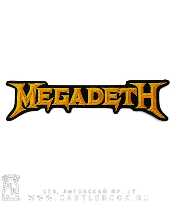 нашивка на спину megadeth (лого желтое, вышивка)