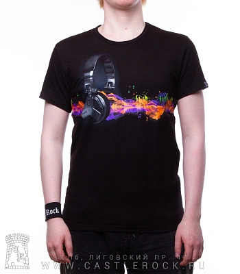 футболка наушники "waves of sound" (светится)