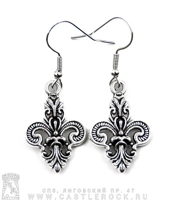 серьги геральдическая лилия (ажурные)