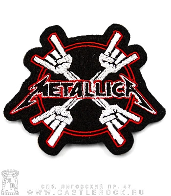 нашивка metallica "metal horns" (вышивка)