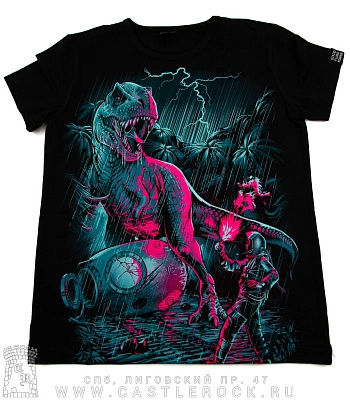 футболка детская динозавр t-rex (светится)