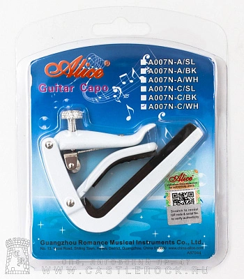 каподастр для классической гитары a007n-c/wh