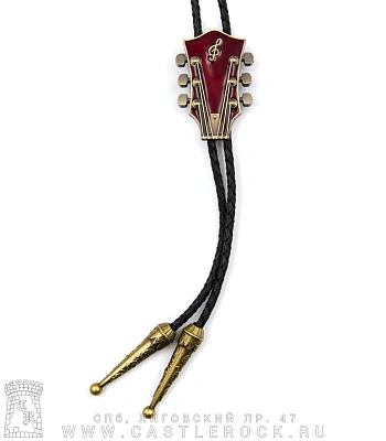 боло гитара (головка грифа, эмаль красная, бронза)