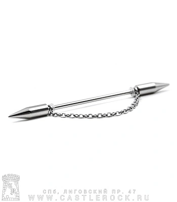 Штанга Индастриал Сталь с Шипами и Цепочкой 1,6 х 34 х 4/4