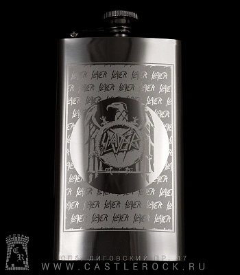 фляга стальная с гравировкой slayer 6 oz