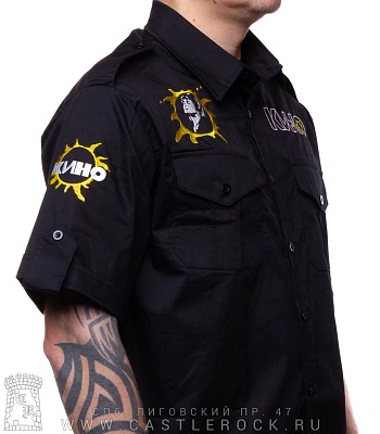 рубашка с коротким рукавом кино в. цой (вышивка)