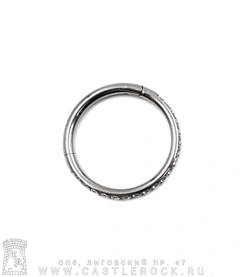 Сегментное Кольцо Кликер Титан 1,2 х 10 (кристаллы прозрачные)