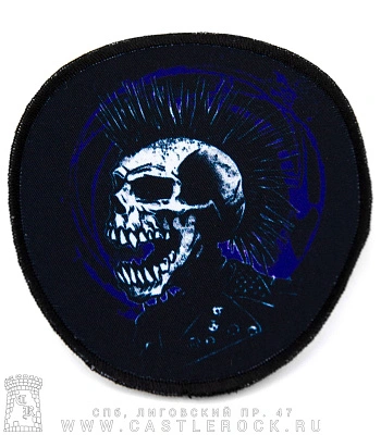 нашивка exploited (лого череп, круглая)