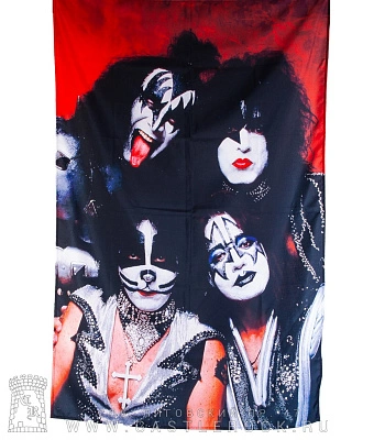 постер тканевый kiss (группа, красный)