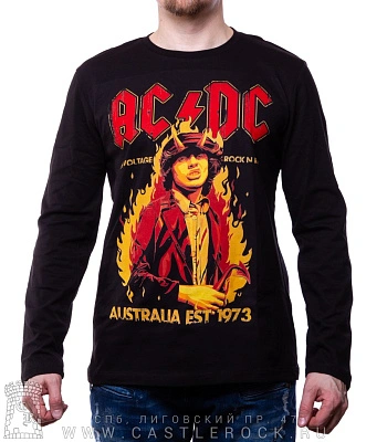 футболка ac/dc angus young "high voltage rock'n'roll. australia est. 1973" д/р
