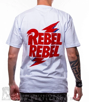 футболка david bowie "rebel rebel" (белая)